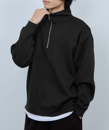 URBAN COLLECTION 膨れジャガード ハーフZIPトレーナー