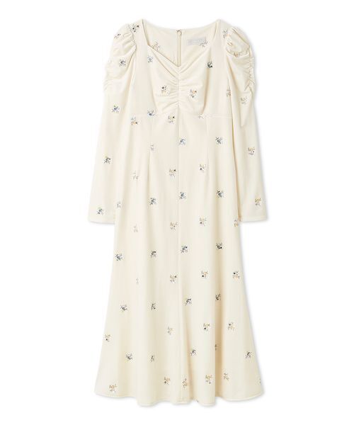 花柄刺繍ベロアワンピース（ワンピース）｜CELFORD（セルフォード）の
