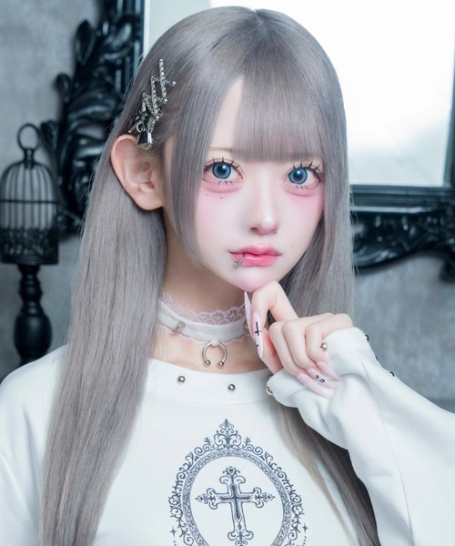レースアップリボンシルバークリップ（バレッタ/ヘアクリップ）｜mine