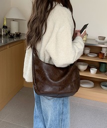ミニマル レザーショルダーバッグ レディース