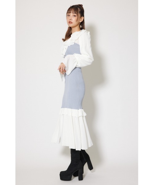 rienda(リエンダ)の「ダブルフリルコンビニットワンピース 秋服 冬服(ワンピース・レディース・ブラウン/ブラック/ライトブルー・FREE)」の22枚目の写真