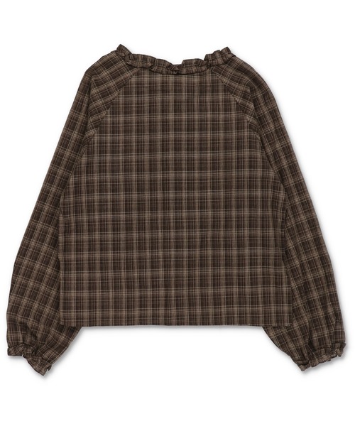 SPINNS（スピンズ）の「長袖チェックブラウス+ビスチェセット（シャツ/ブラウス・レディース・ブラウン/ネイビー/グレー・ONESIZE）」の9枚目の写真