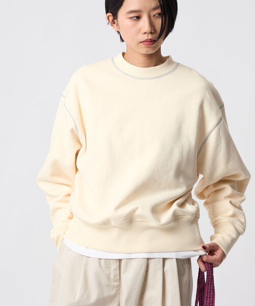CITEN(シテン)の「<CITEN>カラーステッチボリュームスリーブスウェット(スウェット・レディース・コバルトブルー/オフホワイト・FREE)」の2枚目の写真