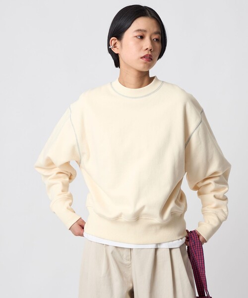 CITEN(シテン)の「<CITEN>カラーステッチボリュームスリーブスウェット(スウェット・レディース・コバルトブルー/オフホワイト・FREE)」の4枚目の写真