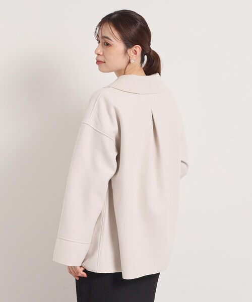 ITS'DEMO（イッツデモ）の「裏リブミディ丈ダブルコート（チェスターコート・レディース・ライトグレー/アイボリー/ブラウン系その他/ライトベージュ・00）」の8枚目の写真