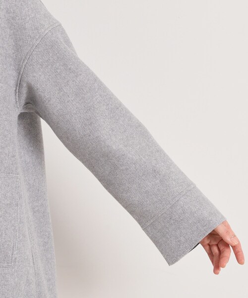 ITS'DEMO（イッツデモ）の「裏リブミディ丈ダブルコート（チェスターコート・レディース・ライトグレー/アイボリー/ブラウン系その他/ライトベージュ・00）」の7枚目の写真