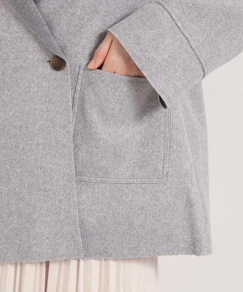 ITS'DEMO（イッツデモ）の「裏リブミディ丈ダブルコート（チェスターコート・レディース・ライトグレー/アイボリー/ブラウン系その他/ライトベージュ・00）」の6枚目の写真