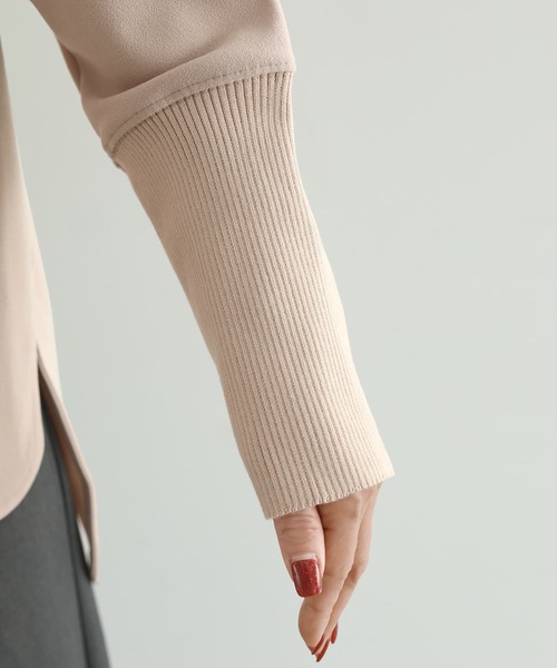 STYLE DELI(スタイルデリ)の「【LUXE】ノーブルジョーゼットプルオーバー(シャツ/ブラウス・レディース・ブラック/グレー/ピンクベージュ/ホワイト・FREE)」の6枚目の写真