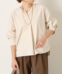 【伸縮性抜群◎】ストレッチ起毛ネックブラウス