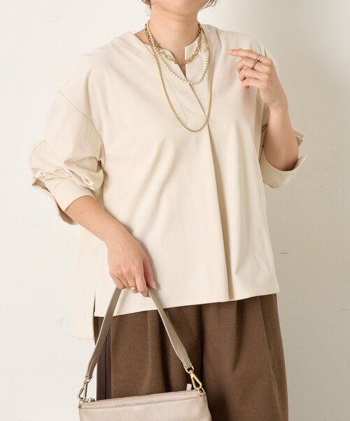 Jena espace merveilleux(ジェナ エスパスメルヴェイユ)の「【伸縮性抜群◎】ストレッチ起毛ネックブラウス(シャツ/ブラウス・レディース・ブラック/ブルー/アイボリー・FREE)」の7枚目の写真