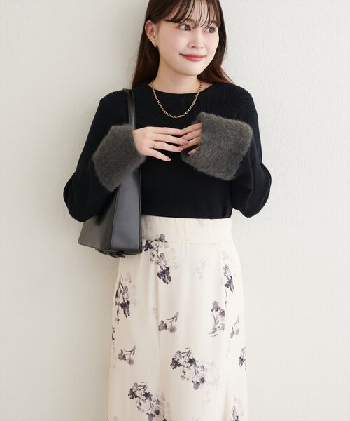 natural couture(ナチュラルクチュール)の「〈canami〉袖口フェザーリブニットプルオーバー(ニット/セーター・レディース・モカ/ピンク/アイボリー/ブラック・FREE)」の17枚目の写真