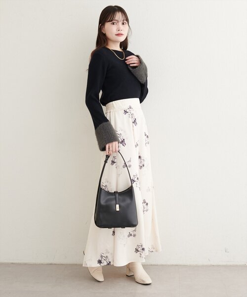 natural couture(ナチュラルクチュール)の「〈canami〉袖口フェザーリブニットプルオーバー(ニット/セーター・レディース・モカ/ピンク/アイボリー/ブラック・FREE)」の18枚目の写真