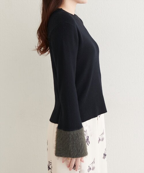 natural couture(ナチュラルクチュール)の「〈canami〉袖口フェザーリブニットプルオーバー(ニット/セーター・レディース・モカ/ピンク/アイボリー/ブラック・FREE)」の20枚目の写真
