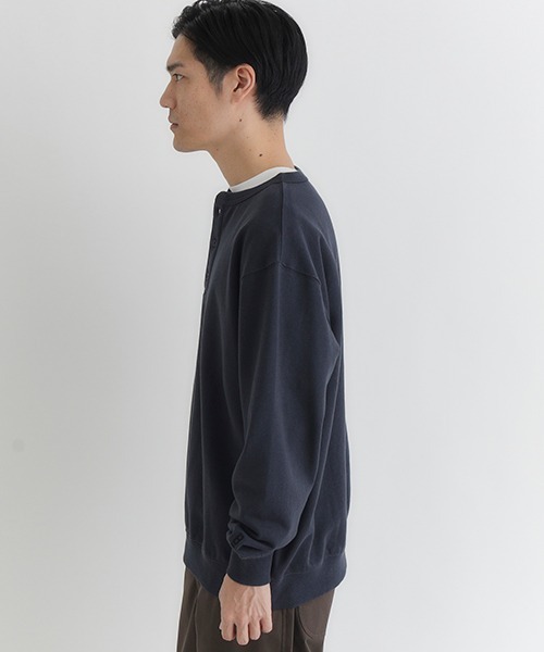 BACK NUMBER（バックナンバー）の「【BACK NUMBER】スウェットヘンリーネックプルオーバートレーナー（スウェット・メンズ・ネイビー/ブラウン/ブラック・L/XL/M）」の6枚目の写真