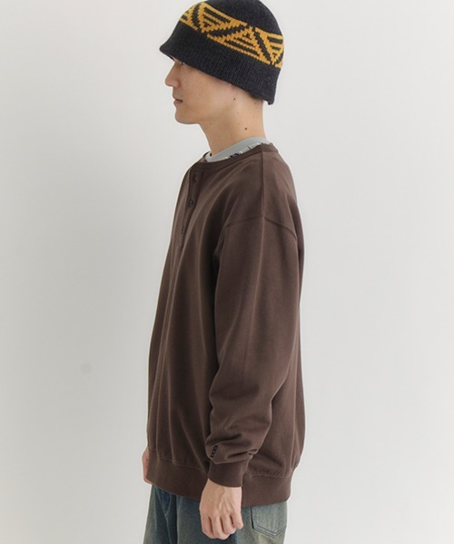 BACK NUMBER（バックナンバー）の「【BACK NUMBER】スウェットヘンリーネックプルオーバートレーナー（スウェット・メンズ・ネイビー/ブラウン/ブラック・L/XL/M）」の10枚目の写真