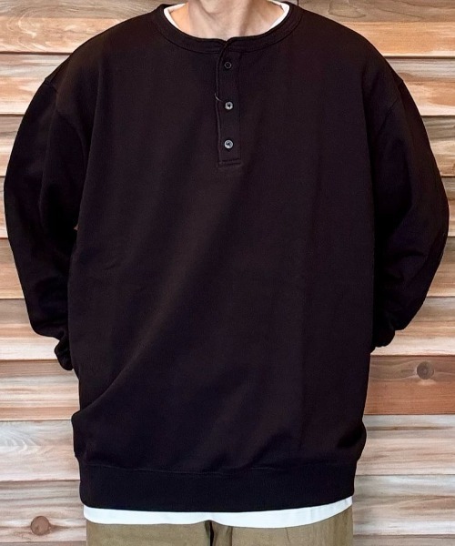 BACK NUMBER（バックナンバー）の「【BACK NUMBER】スウェットヘンリーネックプルオーバートレーナー（スウェット・メンズ・ネイビー/ブラウン/ブラック・L/XL/M）」の17枚目の写真