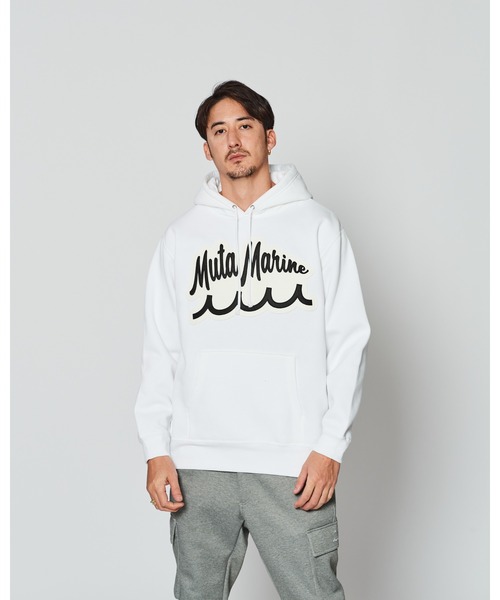 ACANTHUS(アカンサス)の「ACANTHUS x muta MARINE Script Logo Hooded Sweatshirts(パーカー・メンズ・ブラック/ホワイト・M/L/XL/S)」の2枚目の写真