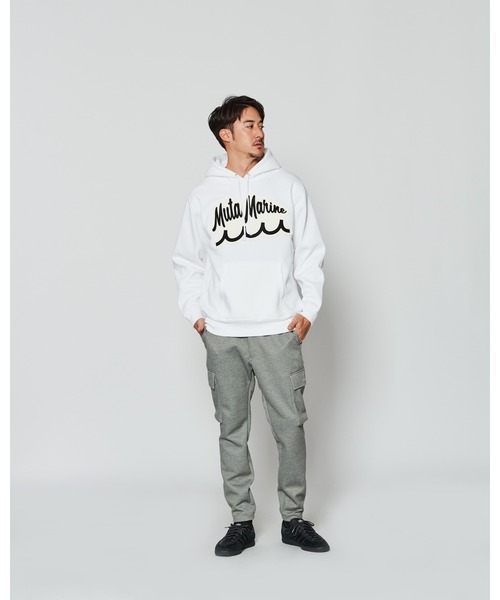 ACANTHUS(アカンサス)の「ACANTHUS x muta MARINE Script Logo Hooded Sweatshirts(パーカー・メンズ・ブラック/ホワイト・M/L/XL/S)」の3枚目の写真
