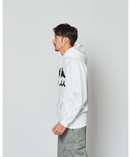 ACANTHUS(アカンサス)の「ACANTHUS x muta MARINE Script Logo Hooded Sweatshirts(パーカー・メンズ・ブラック/ホワイト・M/L/XL/S)」の4枚目の写真