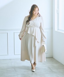 カシュクール」に該当するワンピース（ホワイト/白色系・長袖