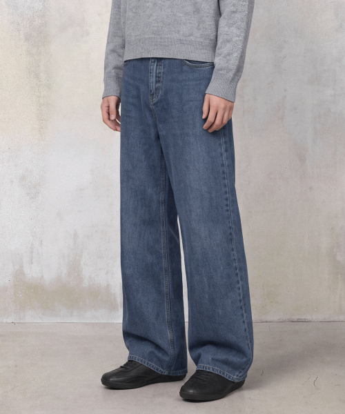 AGOD（エージーオーディー）の「ワイドデニムパンツ[インディゴ]（デニムパンツ・メンズ・その他・LARGE/X-LARGE/X-SMALL/SMALL/MEDIUM）」の2枚目の写真