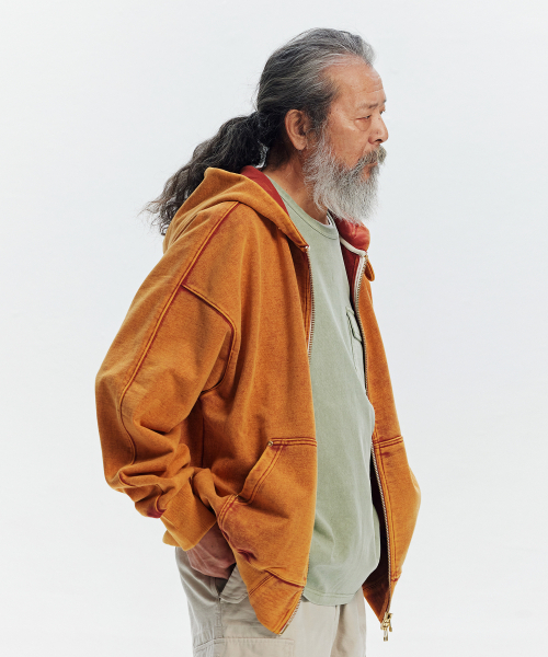 SUNSET 傑　ジップアップパーカー VINTAGE DYEING HOOD ZIP UP PARKA _ SUNSET（パーカー）｜FRIZMWORKS
