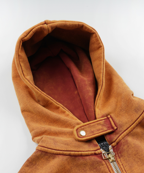 FRIZMWORKS(フリズムワークス)の「VINTAGE DYEING HOOD ZIP UP PARKA _ SUNSET(パーカー・メンズ・その他・LARGE/SMALL/MEDIUM/X-LARGE)」の4枚目の写真