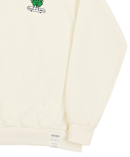 GRAVER（グレーバー）の「[ユニセックス]クローバーボードマンツーマン_クリーム（スウェット・レディース・アイボリー・SMALL/MEDIUM/LARGE/X-LARGE）」の4枚目の写真