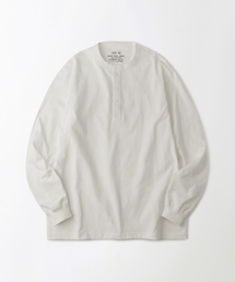 HENLEY NECK LONG SLEEVE TEE_OFF WHITE