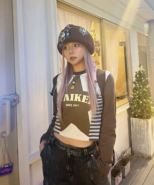 WaiKei（ワイケイ）の「(ウィメンズ) スターウィズストライプTシャツ ブラウン（Tシャツ/カットソー・レディース・その他・FREE）」の9枚目の写真