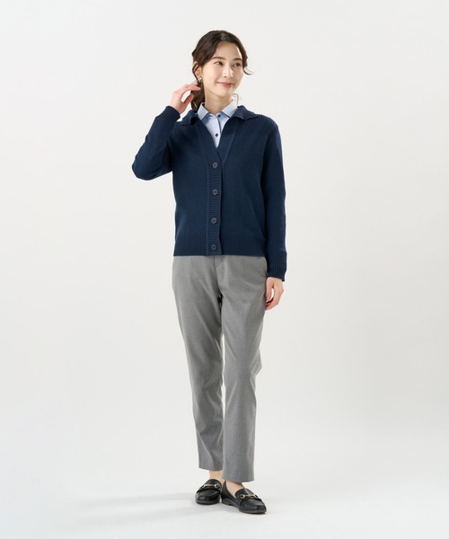 TOKYO SHIRTS(トウキョウシャツ)の「スタンドヘンリーネック カーディガン(カーディガン/ボレロ・レディース・グレー/パープル/ネイビー/ブラウン・M/L/LL)」の17枚目の写真