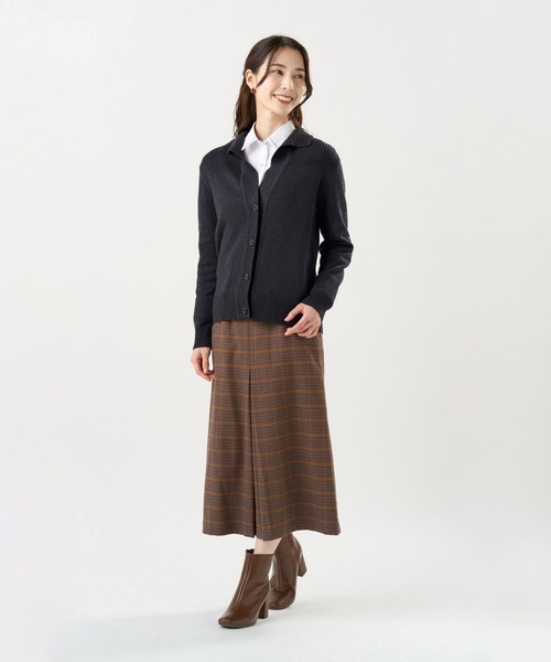 TOKYO SHIRTS(トウキョウシャツ)の「スタンドヘンリーネック カーディガン(カーディガン/ボレロ・レディース・グレー/パープル/ネイビー/ブラウン・M/L/LL)」の6枚目の写真