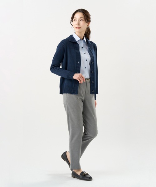 TOKYO SHIRTS(トウキョウシャツ)の「スタンドヘンリーネック カーディガン(カーディガン/ボレロ・レディース・グレー/パープル/ネイビー/ブラウン・M/L/LL)」の18枚目の写真