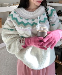 ノルディックボリュームニットプルオーバー