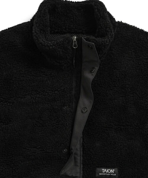 TAION（タイオン）の「【TAION/タイオン】ノンダウン マウンテン ハイネック ボアプルオーバー（ブルゾン・メンズ・ブラック/ベージュ・M/L/XL）」の12枚目の写真