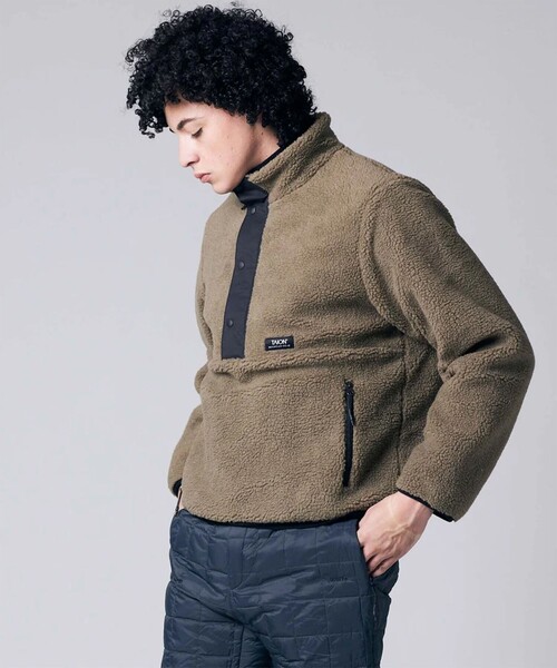 TAION（タイオン）の「【TAION/タイオン】ノンダウン マウンテン ハイネック ボアプルオーバー（ブルゾン・メンズ・ブラック/ベージュ・M/L/XL）」の4枚目の写真