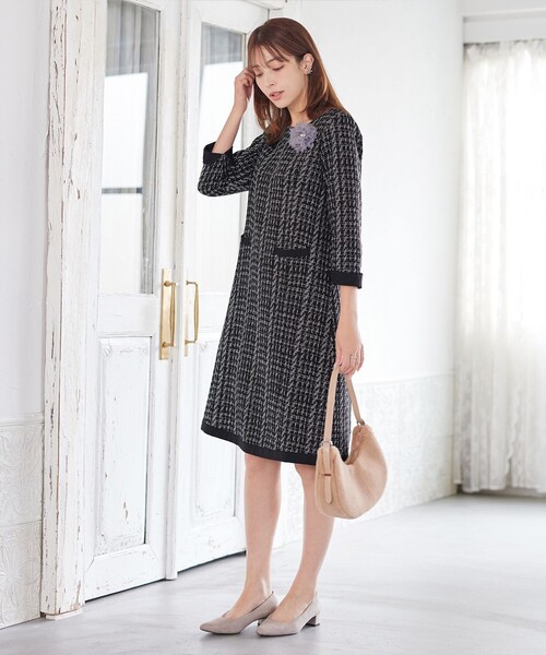 ツイードAラインワンピース（ワンピース）｜Tiaclasse（ティアクラッセ