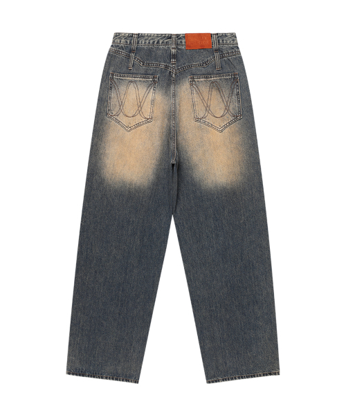 WESLEYHYUSTON（ウェズリーユーストン）の「DOUBLE BELT LOOP WIDE DENIM PANTS BROWN（デニムパンツ・メンズ・その他・SMALL/MEDIUM/LARGE/X-SMALL）」の2枚目の写真