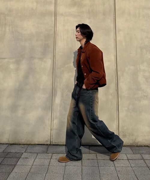 WESLEYHYUSTON（ウェズリーユーストン）の「DOUBLE BELT LOOP WIDE DENIM PANTS BROWN（デニムパンツ・メンズ・その他・SMALL/MEDIUM/LARGE/X-SMALL）」の5枚目の写真