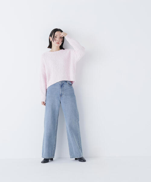 NATURAL BEAUTY BASIC(ナチュラルビューティーベーシック)の「◇ネップオーバーニット(ニット/セーター・レディース・ダークブルー/ピンク/オフホワイト・FREE)」の6枚目の写真