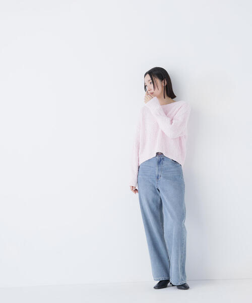 NATURAL BEAUTY BASIC(ナチュラルビューティーベーシック)の「◇ネップオーバーニット(ニット/セーター・レディース・ダークブルー/ピンク/オフホワイト・FREE)」の8枚目の写真