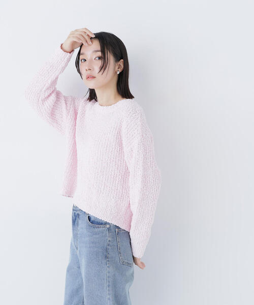 NATURAL BEAUTY BASIC(ナチュラルビューティーベーシック)の「◇ネップオーバーニット(ニット/セーター・レディース・ダークブルー/ピンク/オフホワイト・FREE)」の9枚目の写真
