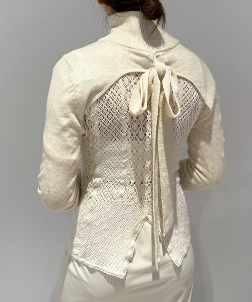 EDIT. FOR LULU(エディットフォールル)の「【AYNI/アイニ】マルチウェイボレロ(ニット/セーター・レディース・ホワイト/ブラック・FREE)」の2枚目の写真