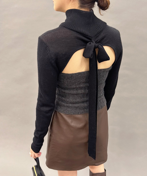 EDIT. FOR LULU(エディットフォールル)の「【AYNI/アイニ】マルチウェイボレロ(ニット/セーター・レディース・ホワイト/ブラック・FREE)」の5枚目の写真