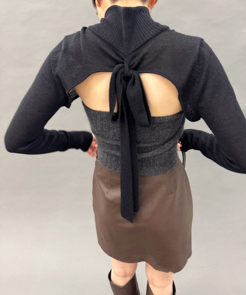 EDIT. FOR LULU(エディットフォールル)の「【AYNI/アイニ】マルチウェイボレロ(ニット/セーター・レディース・ホワイト/ブラック・FREE)」の6枚目の写真