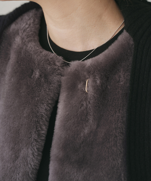 IENA（イエナ）の「ムートン ショートコート（ムートンコート・レディース・グレー・FREE）」の8枚目の写真