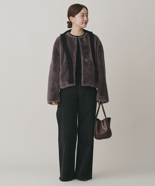 IENA（イエナ）の「ムートン ショートコート（ムートンコート・レディース・グレー・FREE）」の9枚目の写真