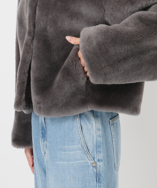 IENA（イエナ）の「ムートン ショートコート（ムートンコート・レディース・グレー・FREE）」の18枚目の写真