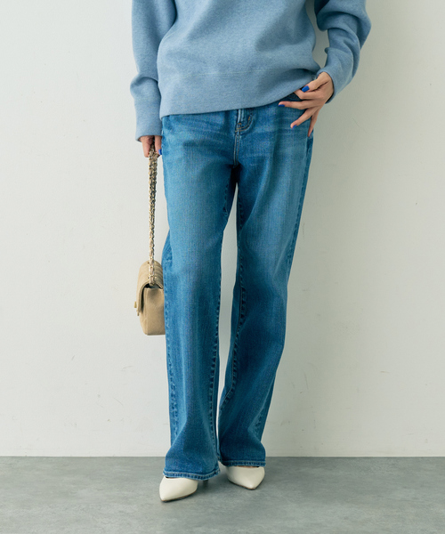 Rouge vif（ルージュヴィフ）の「【RED CARD/レッドカード】別注35th Anniversary.Straig ワイドストレートデニム（デニムパンツ・レディース・ブルー・23/24/25/21/22）」の2枚目の写真