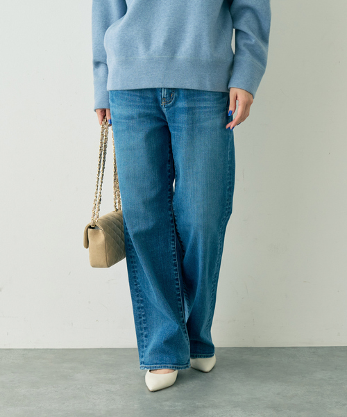 Rouge vif（ルージュヴィフ）の「【RED CARD/レッドカード】別注35th Anniversary.Straig ワイドストレートデニム（デニムパンツ・レディース・ブルー・23/24/25/21/22）」の3枚目の写真